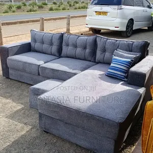 5-Seater L-Shaped Grey Sectional Sofa