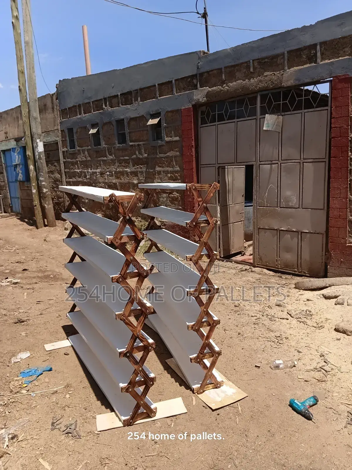 50 Pairs (100 Shoes) Foldable  Pallet Shoe Rack