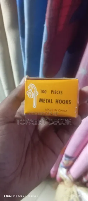 Drapery Metal Hooks 100 Pieces Box if Curtain Hooks