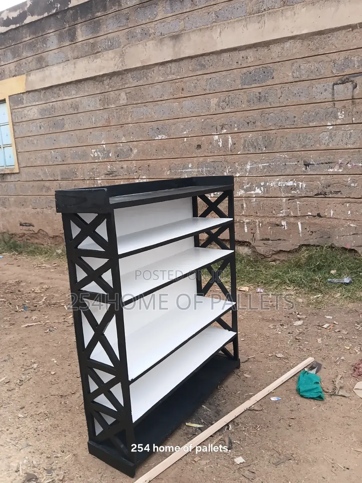 Wooden Black  and White Shoe Rack