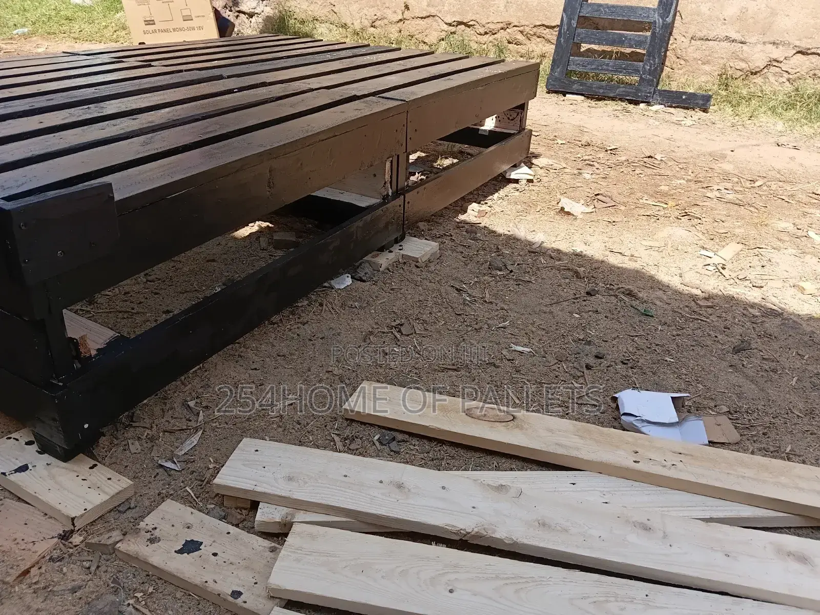 4 by 6 Foldable Pallet Bed With 2 Storage  Drawers
