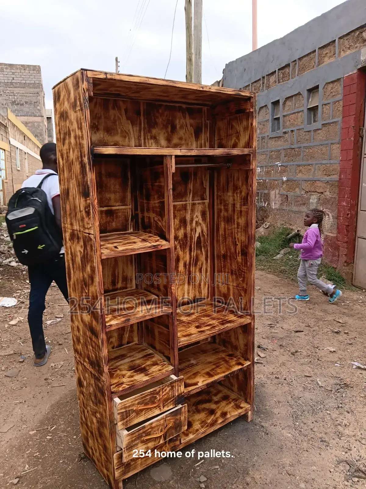 3 by 6 Brown Pallet Wardrobe