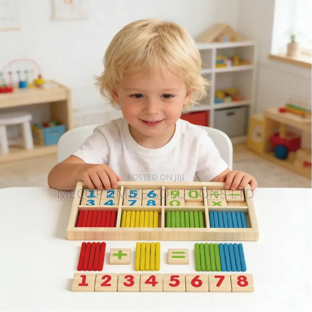 Montessori Wooden Math Intelligence Sticks Counting Rods Puzzle Toy