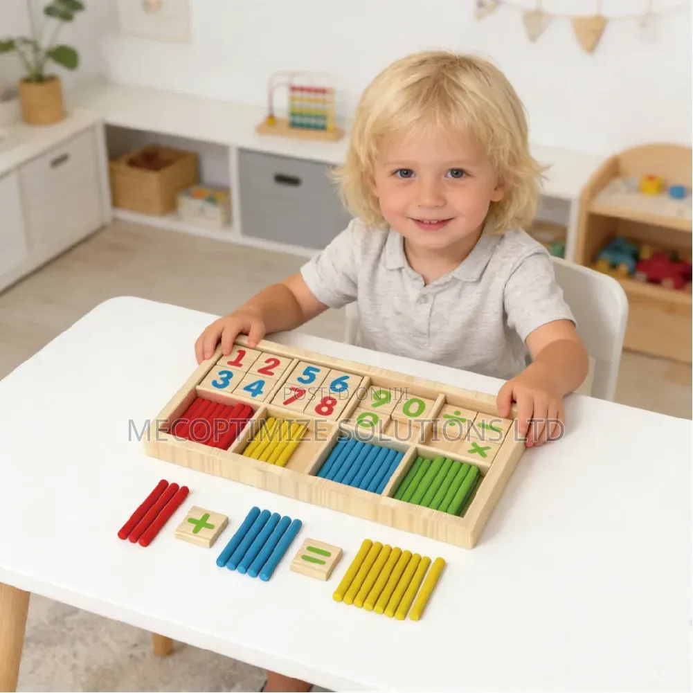 Montessori Wooden Math Intelligence Sticks Counting Rods Puzzle Toy