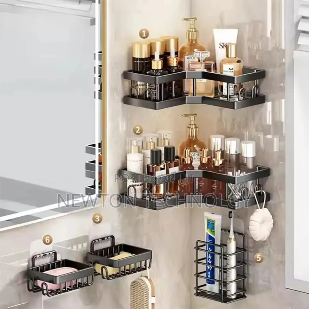 💚Multipurpose 5pcs Set Corner Shower Caddy Shelf/ Wall Organizer