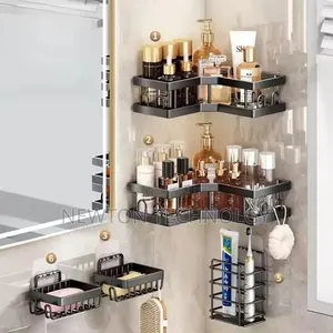 💚Multipurpose 5pcs Set Corner Shower Caddy Shelf/ Wall Organizer