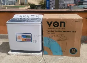 Von 13kgs Twin Tub Washing Machine -White