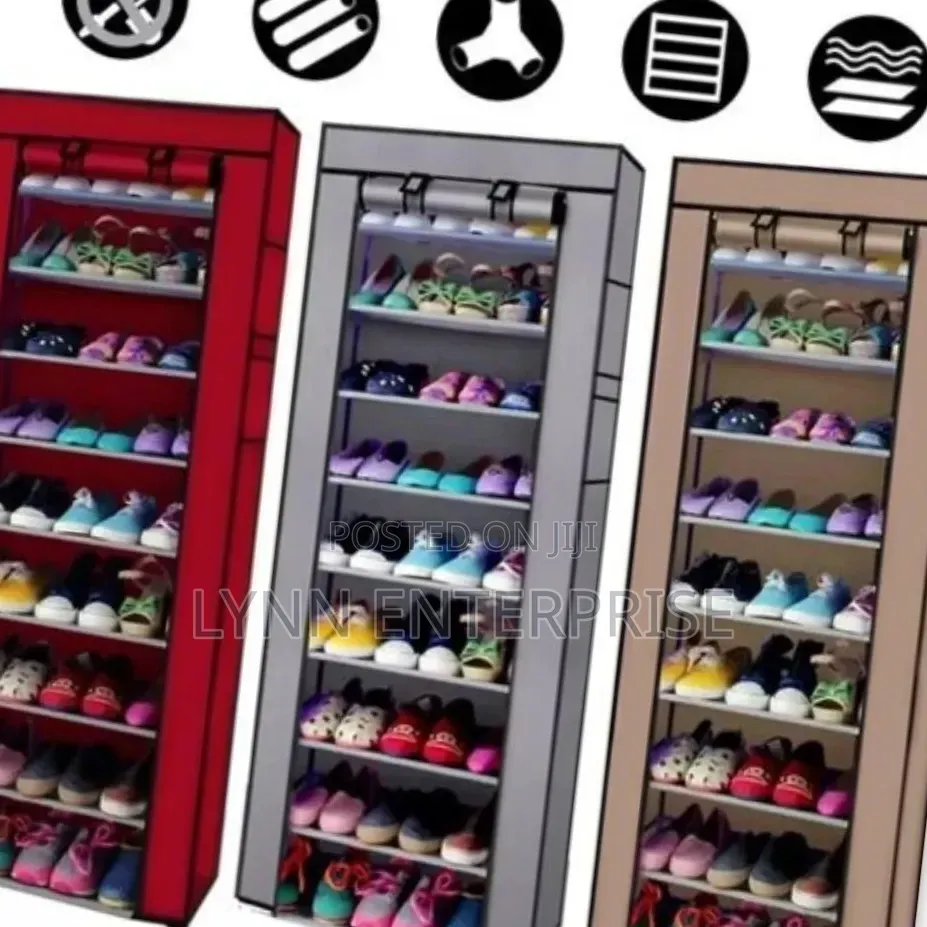 Singlerow Zipper Shoe Cabinet 50×30×158cm 10 Layers