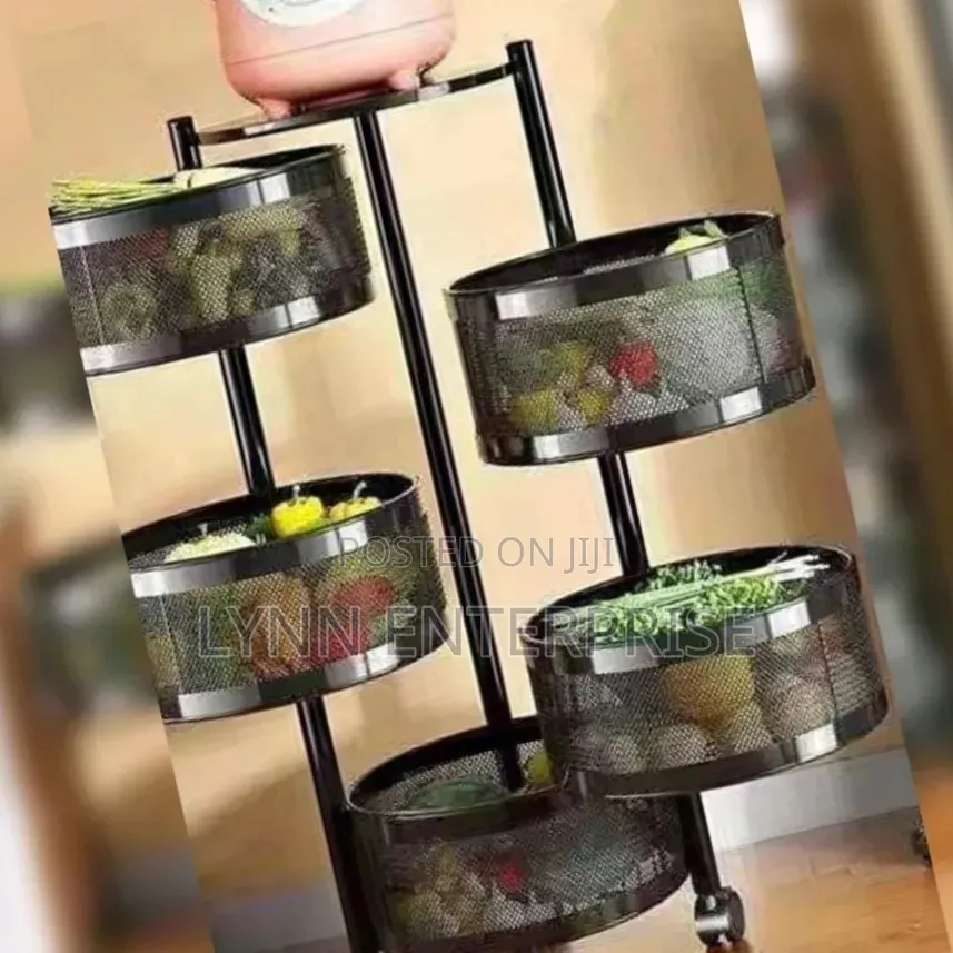 High Quality Round Fruit Rack With Wheels