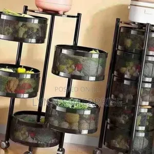 High Quality Round Fruit Rack With Wheels