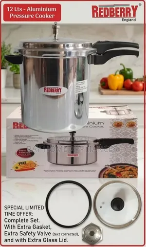 12litres Redberry Premium Range Aluminium Pressure Cooker