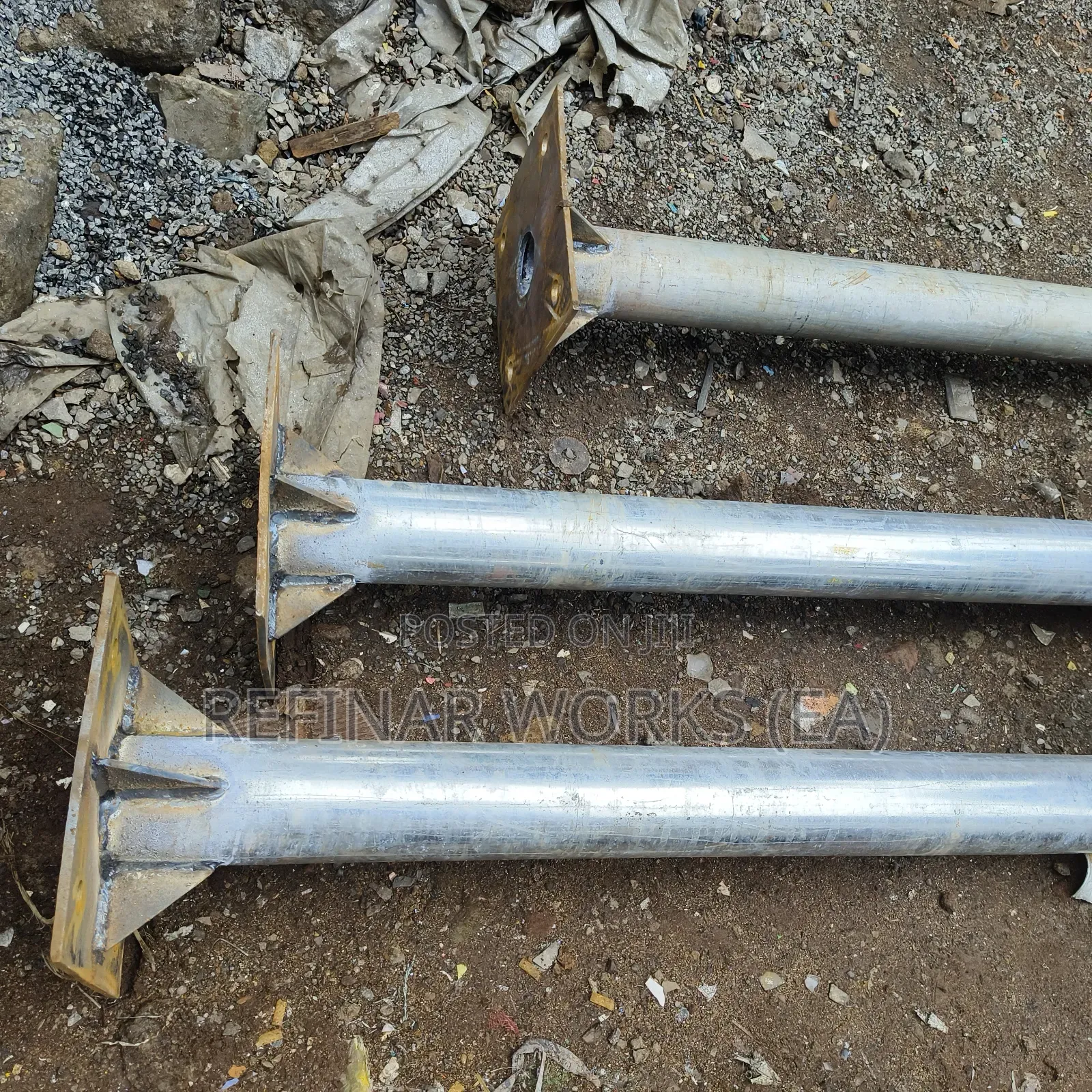 Custom Fabricated Lighting Poles With Anchor Bolts