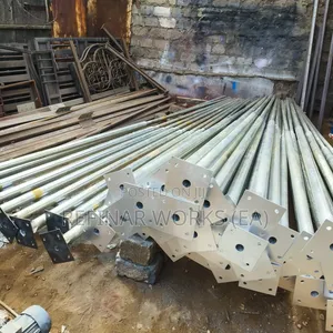 Custom Fabricated Lighting Poles With Anchor Bolts