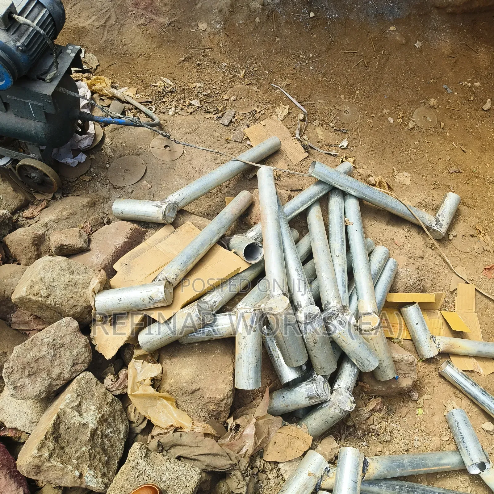 Custom Fabricated Lighting Poles With Anchor Bolts