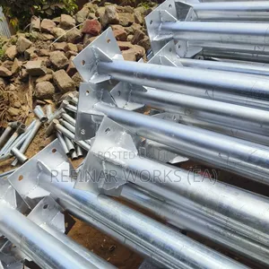 Custom Fabricated Lighting Poles With Anchor Bolts