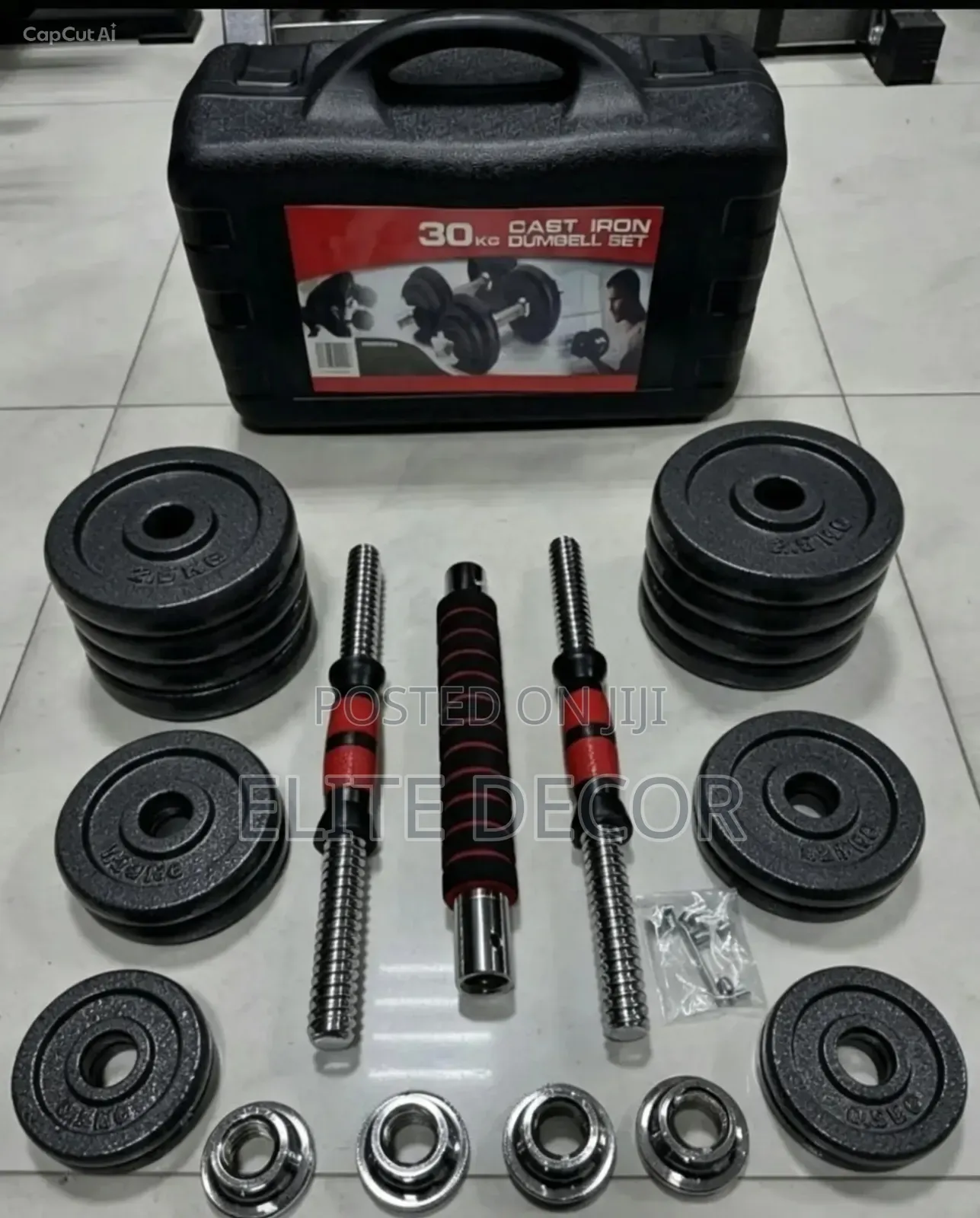 Chrome Dumbbell Set 30KG With Carrying Case