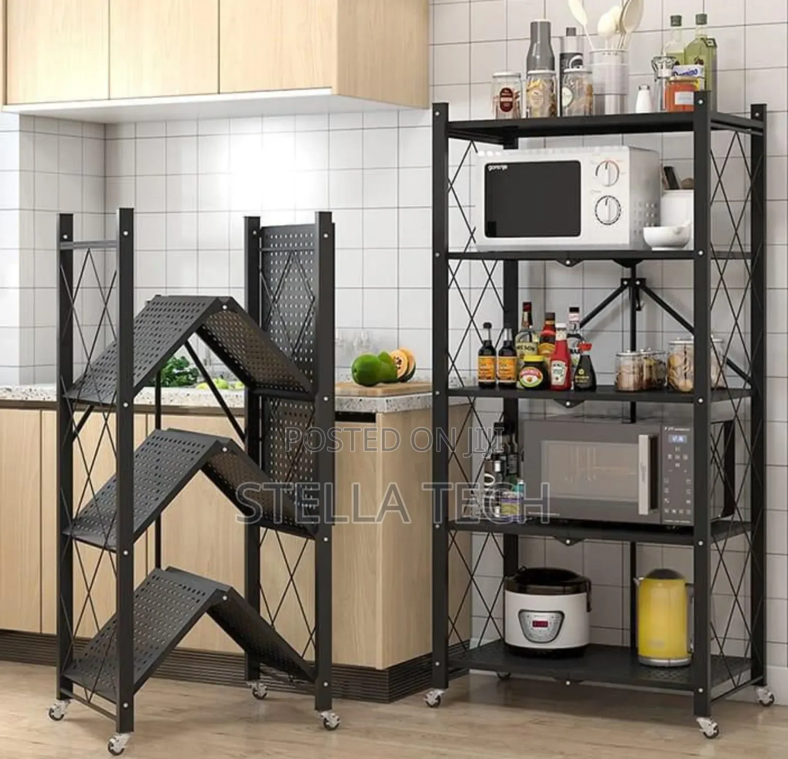 5 Tier Big Size Foldable Kitchen Rack With Wheels