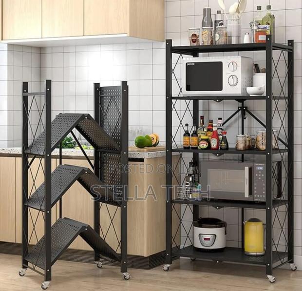 5 Tier Big Size Foldable Kitchen Rack With Wheels