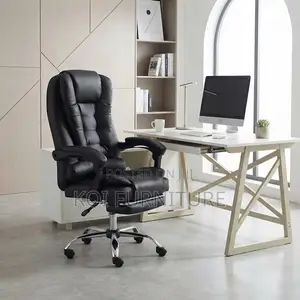 Office Chairs; High Backrest Leather Seat With Foldable Footrest