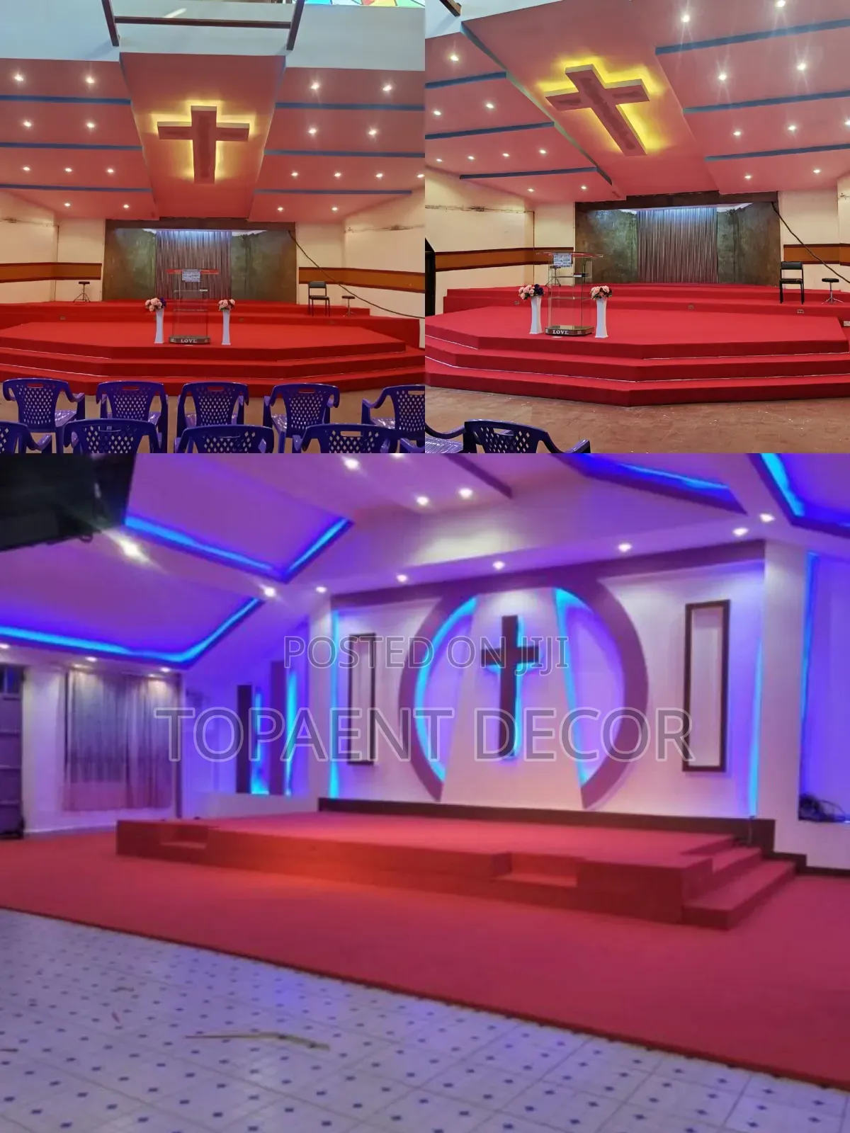 RED Church Carpets Wall to Wall Flooring Installation for Altars