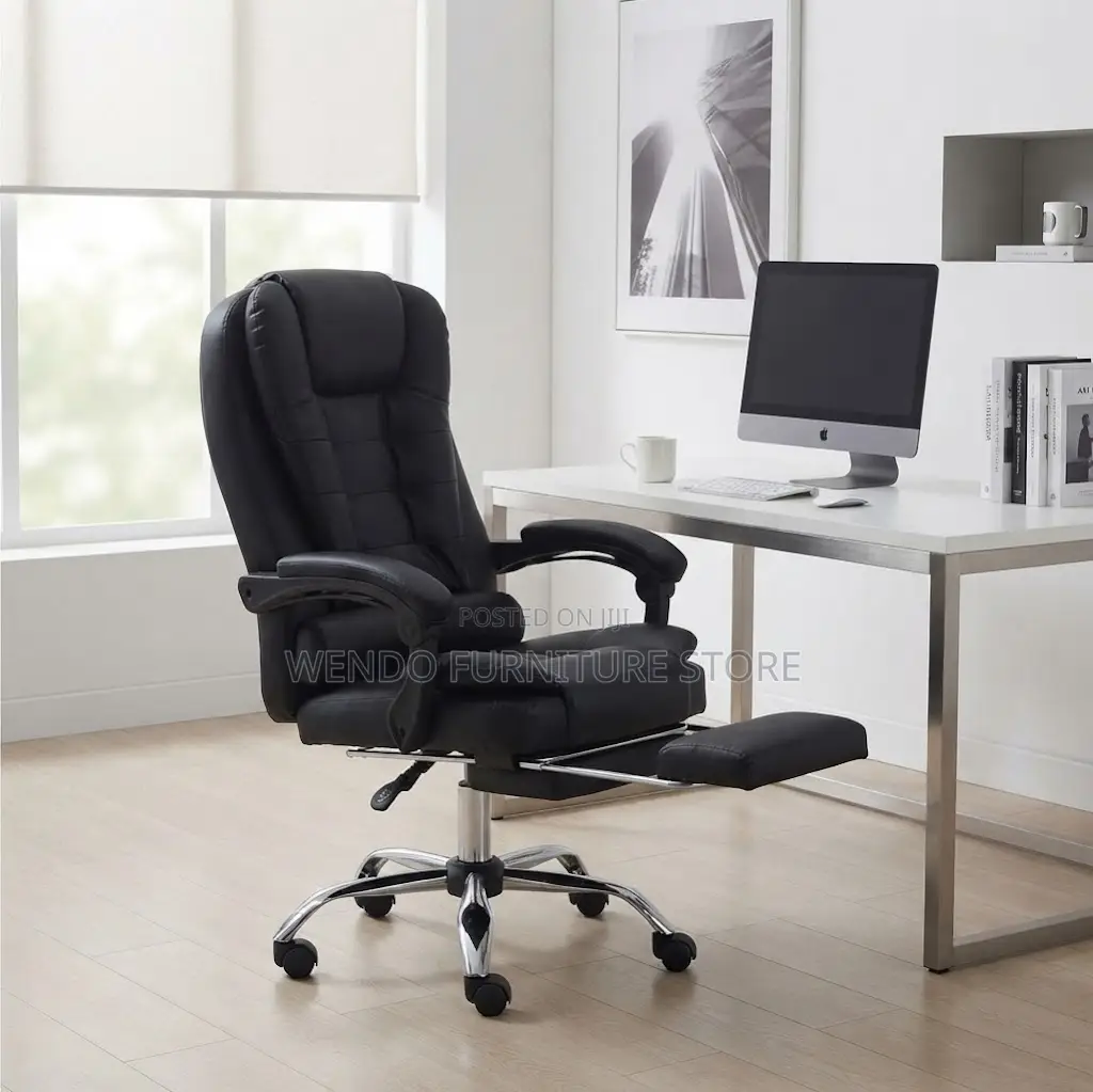 Office Chairs; Adjustable Leather Office Chair With Tuff High Backrest