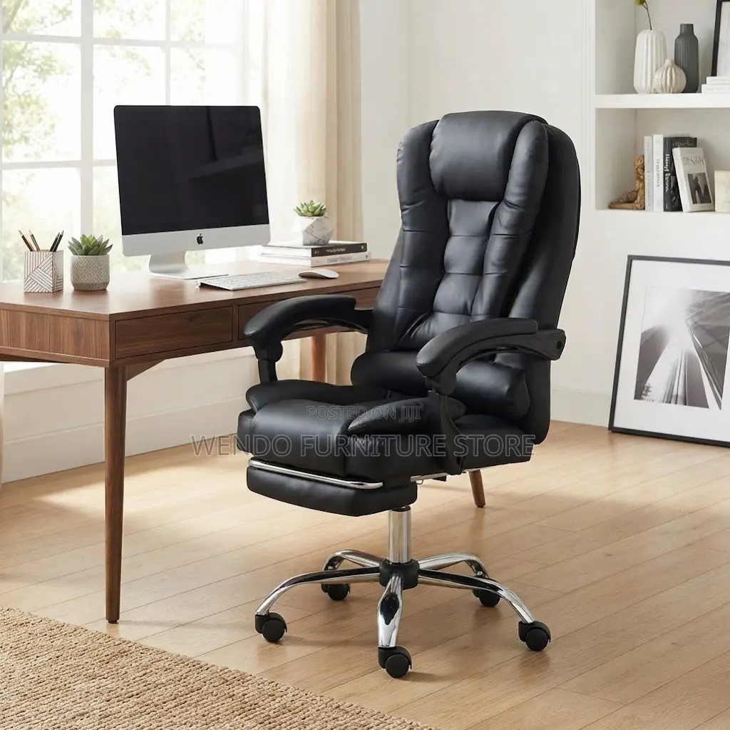 Office Chairs; Adjustable Leather Office Chair With Tuff High Backrest