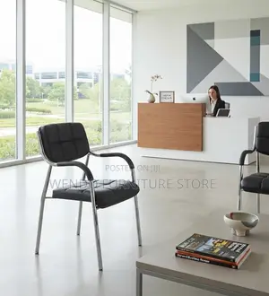 Office Chairs; Leather Reception Padded Arms Chairs