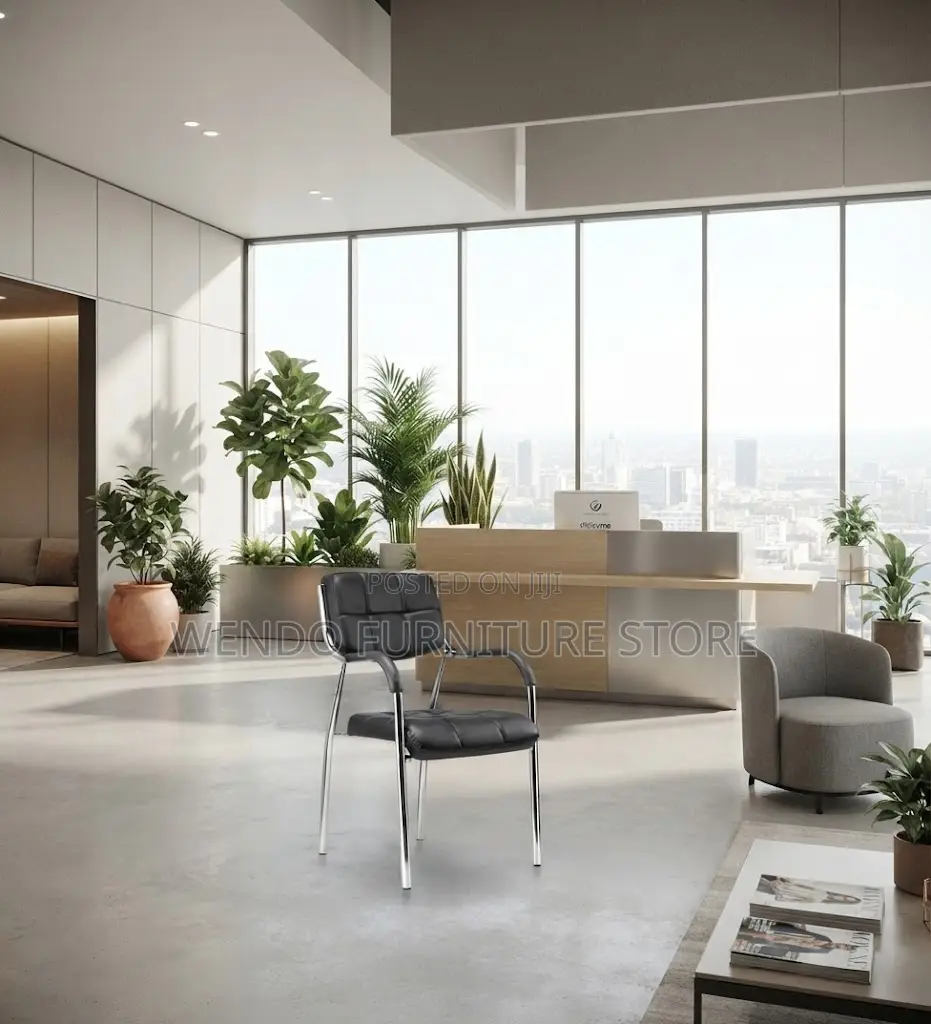 Office Chairs; Leather Reception Padded Arms Chairs