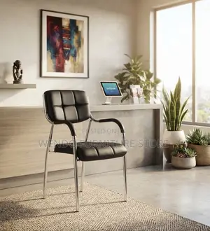 Office Chairs; Leather Reception Padded Arms Chairs