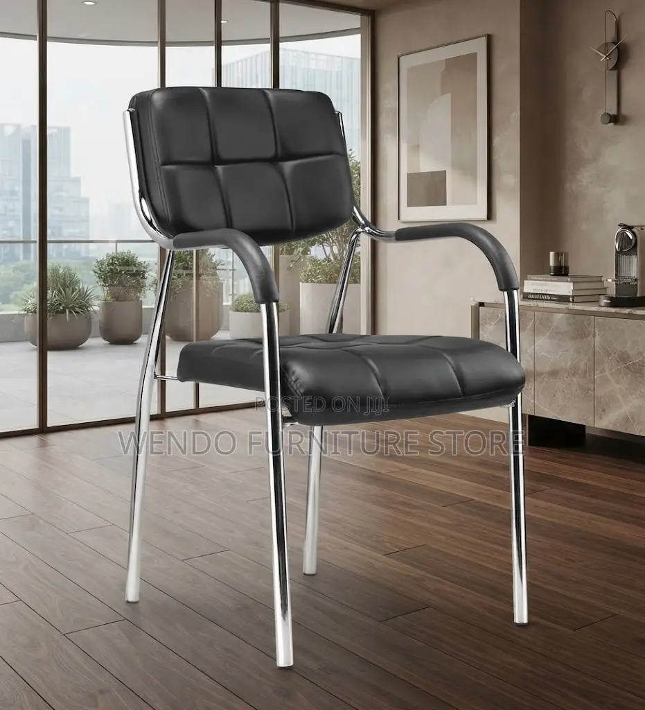 Office Chairs; Leather Reception Padded Arms Chairs