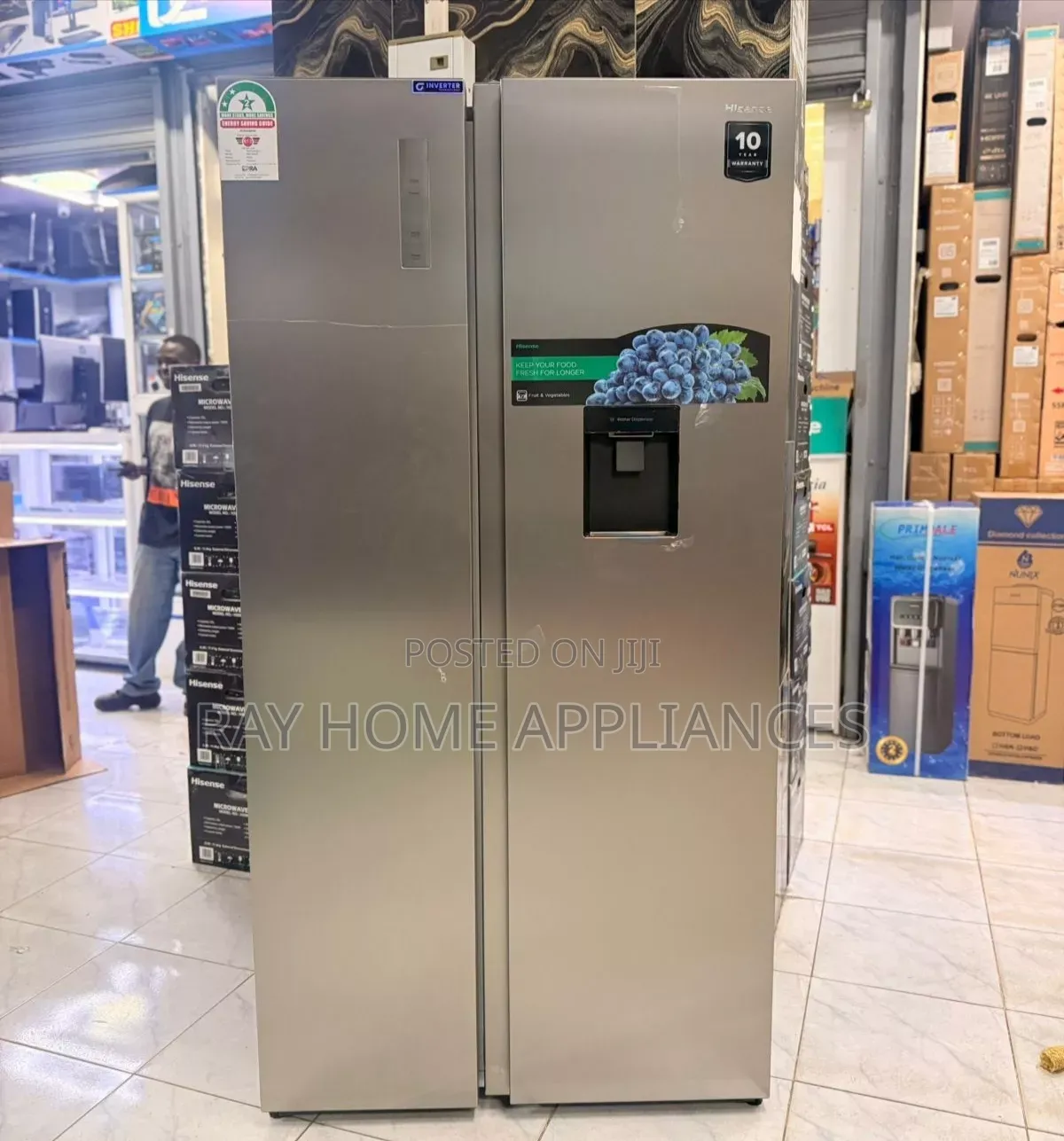 Hisense Fridge Side by Side 541L RC 75WS4SA Stainless Steel Look