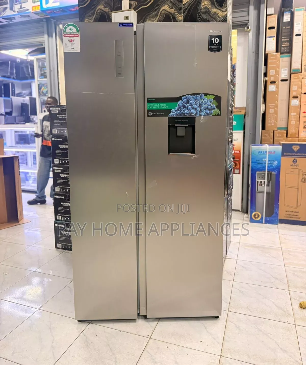 Hisense Fridge Side by Side 541L RC 75WS4SA Stainless Steel Look