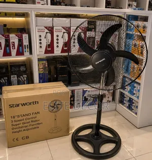 18-Inch Standing Fan With Round Base – Powerful & Adjustable