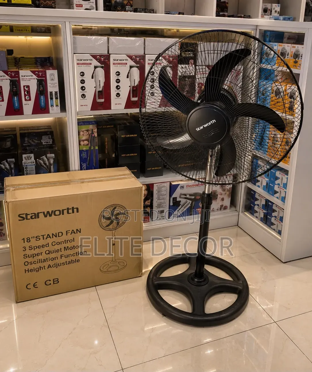18-Inch Standing Fan With Round Base – Powerful & Adjustable