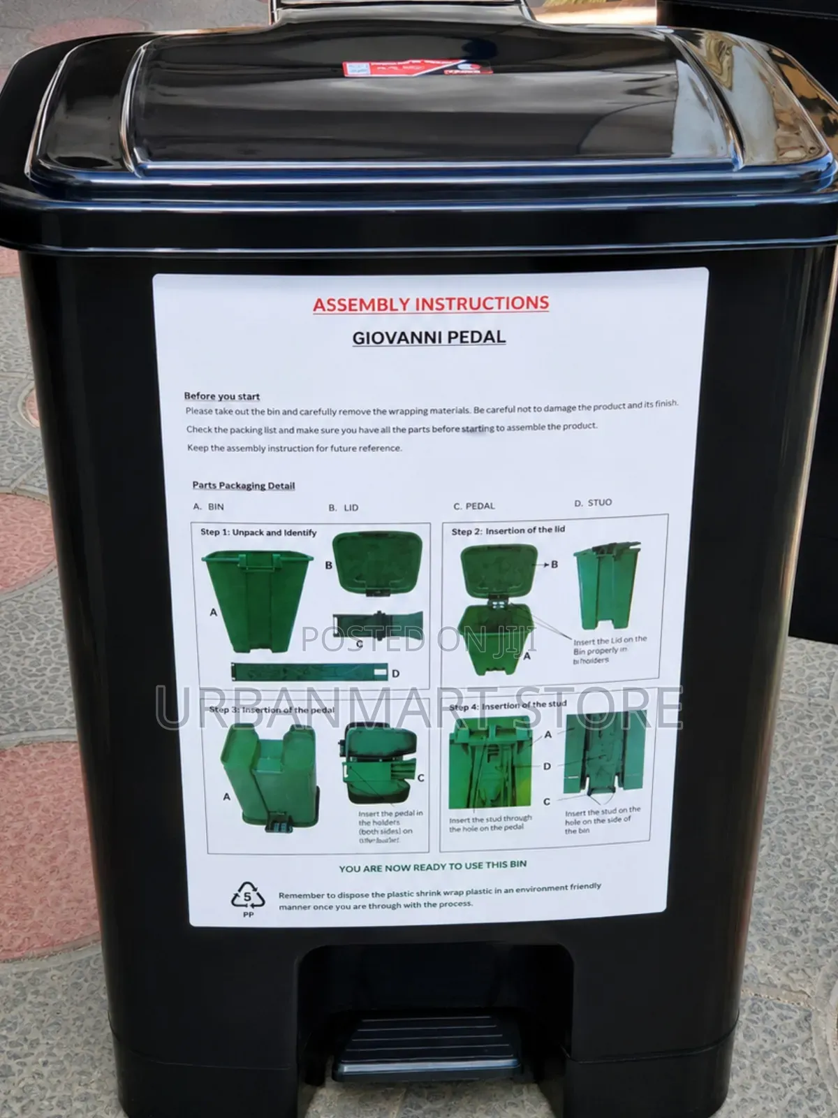 Brand New Kenpoly 50 Litres Pedal Bin – Strong & Reliable