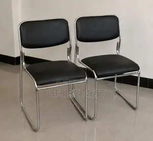 Black Visitor Office Chair – Chrome Frame