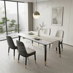 Dining Seat; Four Seaters Home Dining Set With Marble Table