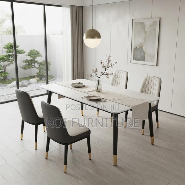 Dining Seat; Four Seaters Home Dining Set With Marble Table
