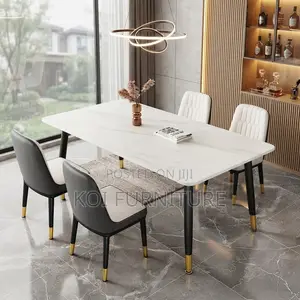 Dining Seat; Four Seaters Home Dining Set With Marble Table