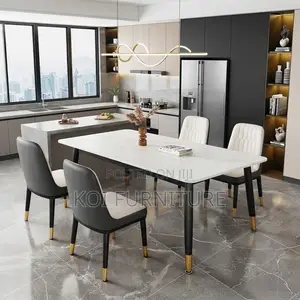 Dining Seat; Four Seaters Home Dining Set With Marble Table
