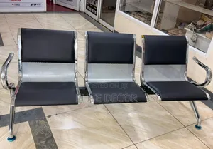 3-Link Padded Metallic Office Waiting Bench – Durable & Comfortable