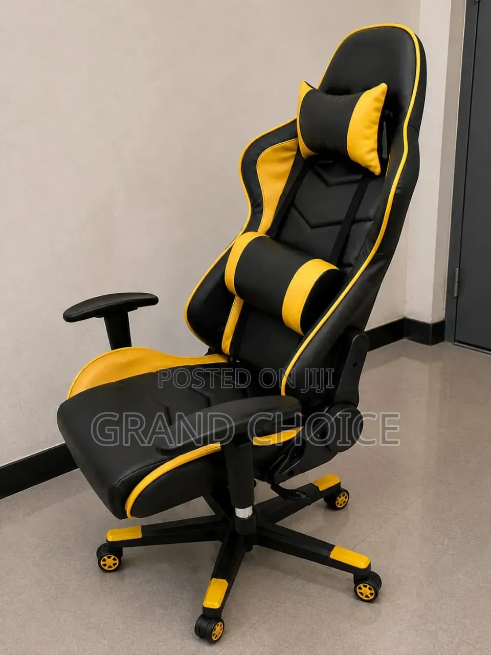 Black & Yellow Reclining Gaming Chair