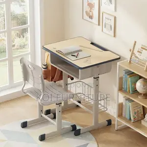 Home Desks; Kids Brown Height Adjustable Desk Chair Set