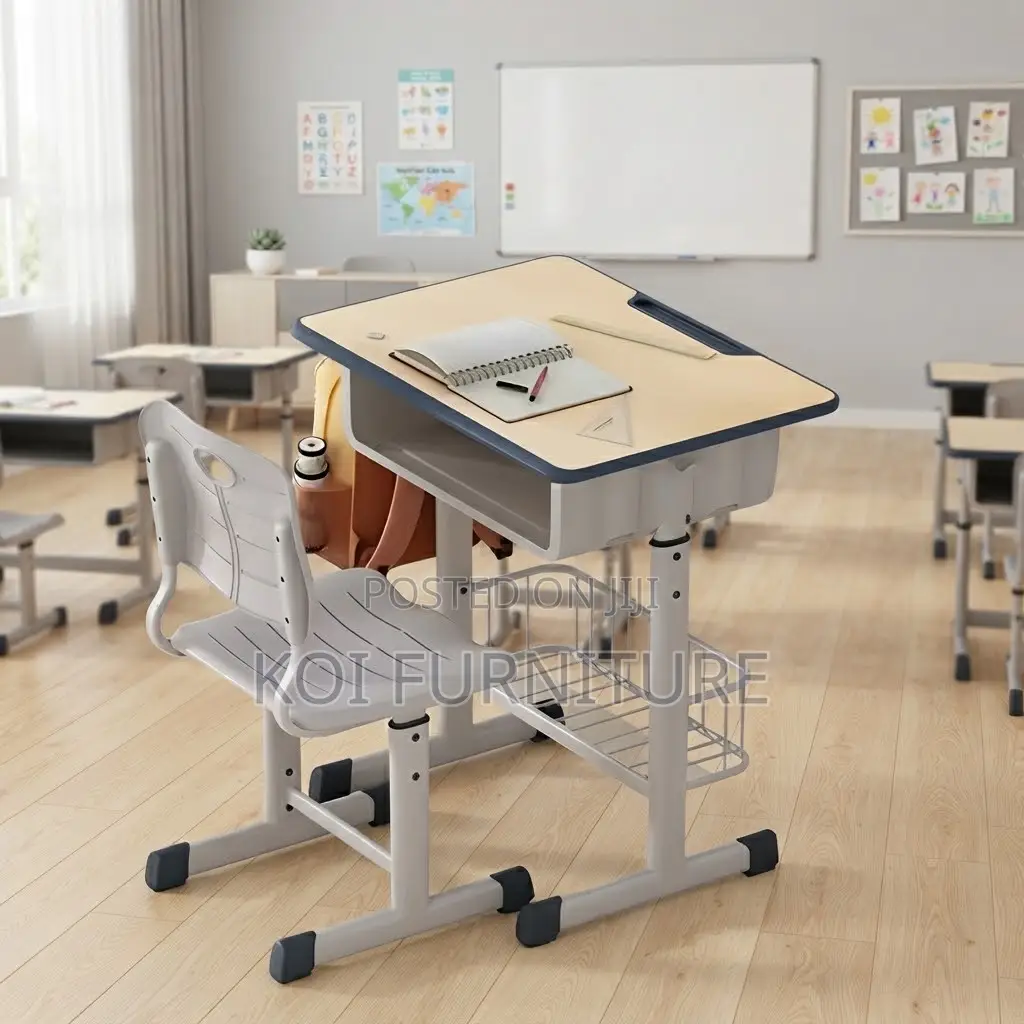 Home Desks; Kids Brown Height Adjustable Desk Chair Set