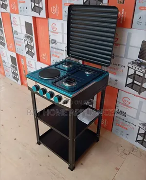 3 Gas +1 Electric Standing Cooker With Shelves