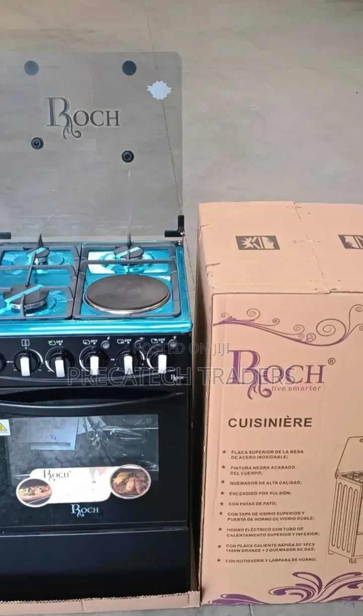 Roch 3+1 Freestanding Cooker 50x55 – Black