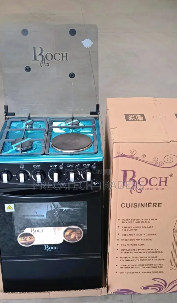 Roch 3+1 Freestanding Cooker 50x55 – Black