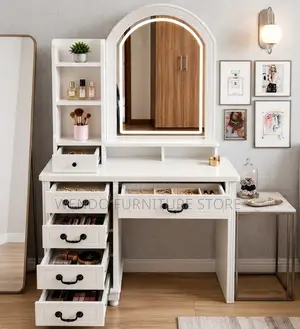 Dressers; Dressing Room Classical White Vanity Table Set
