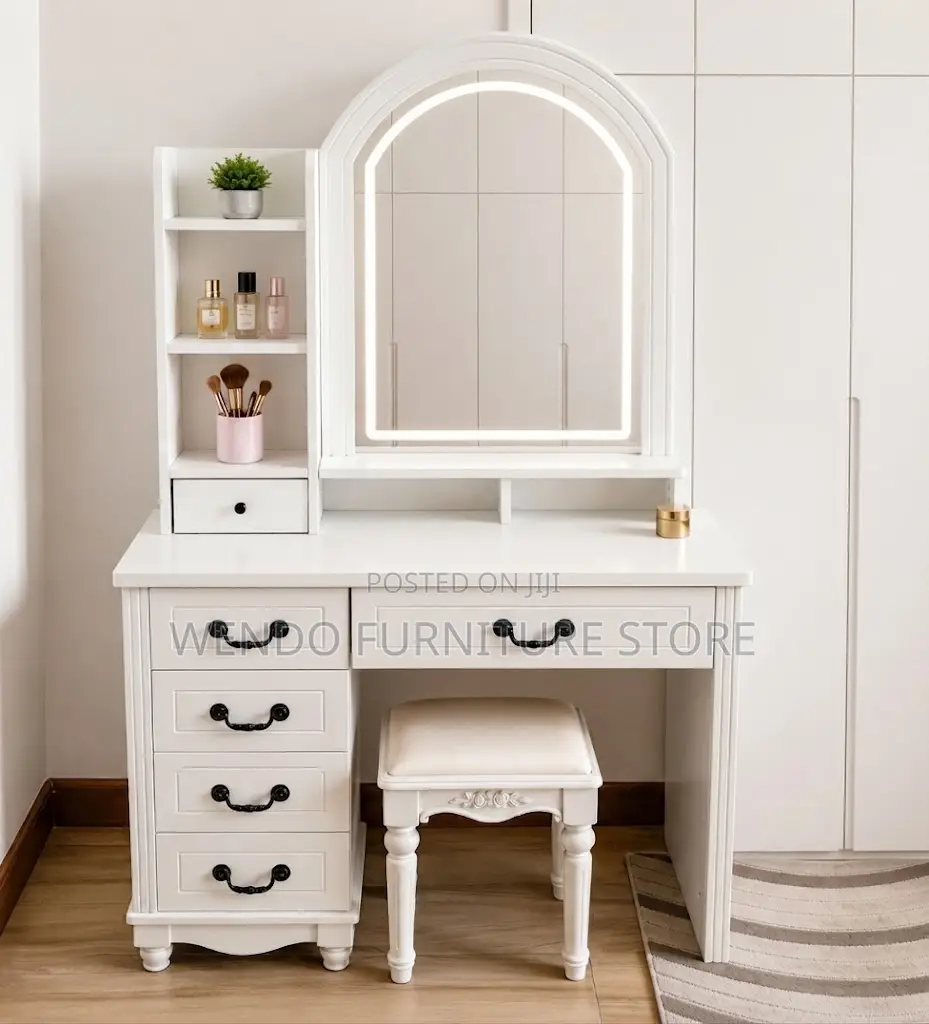 Dressers; Dressing Room Classical White Vanity Table Set