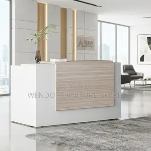 Reception Desk; 1800mm Long White Receptionist Desk